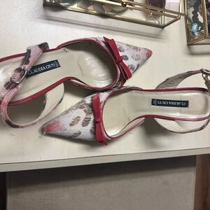 Claudia Ciuti Red Leopard Print Heels